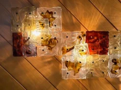 New Pamono Patchwork Wall Lights in Hand Blown Glass attributed to Toni Zuccheri for Venini, 1970s, Set of 20