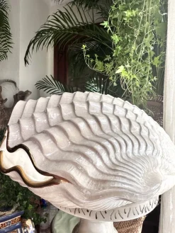 Outlet Pamono Pearly Glazed Ceramic Lamps in the shape of a Shell by Bon Día, 1960s, Set of 2