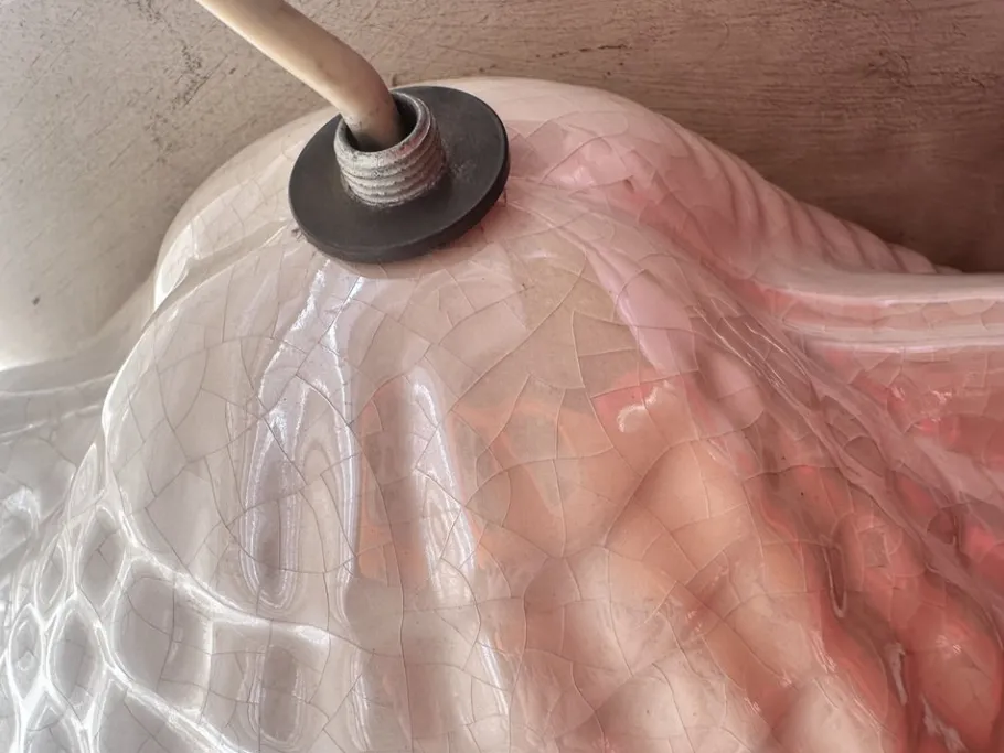 Outlet Pamono Pearly Glazed Ceramic Lamps in the shape of a Shell by Bon Día, 1960s, Set of 2