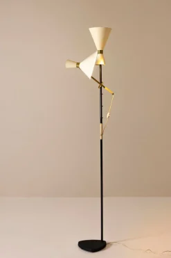 Sale Pamono Pelikan Floor Lamp in Brass and Lacquered Steel by J.T. Kalmar, Austria, 1950s
