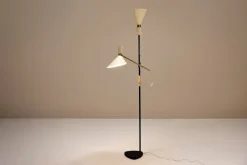 Sale Pamono Pelikan Floor Lamp in Brass and Lacquered Steel by J.T. Kalmar, Austria, 1950s