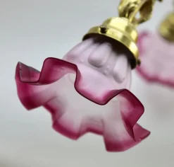 New Pamono Pendant Chandelier in Solid Polished Brass with Three Arms, Late 19th Century