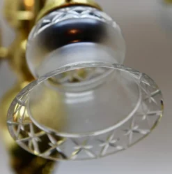 New Pamono Pendant Chandelier in Solid Polished Brass with Three Arms, Late 19th Century