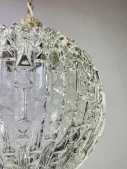 New Pamono Pendant in Brass and Pressed Crystal