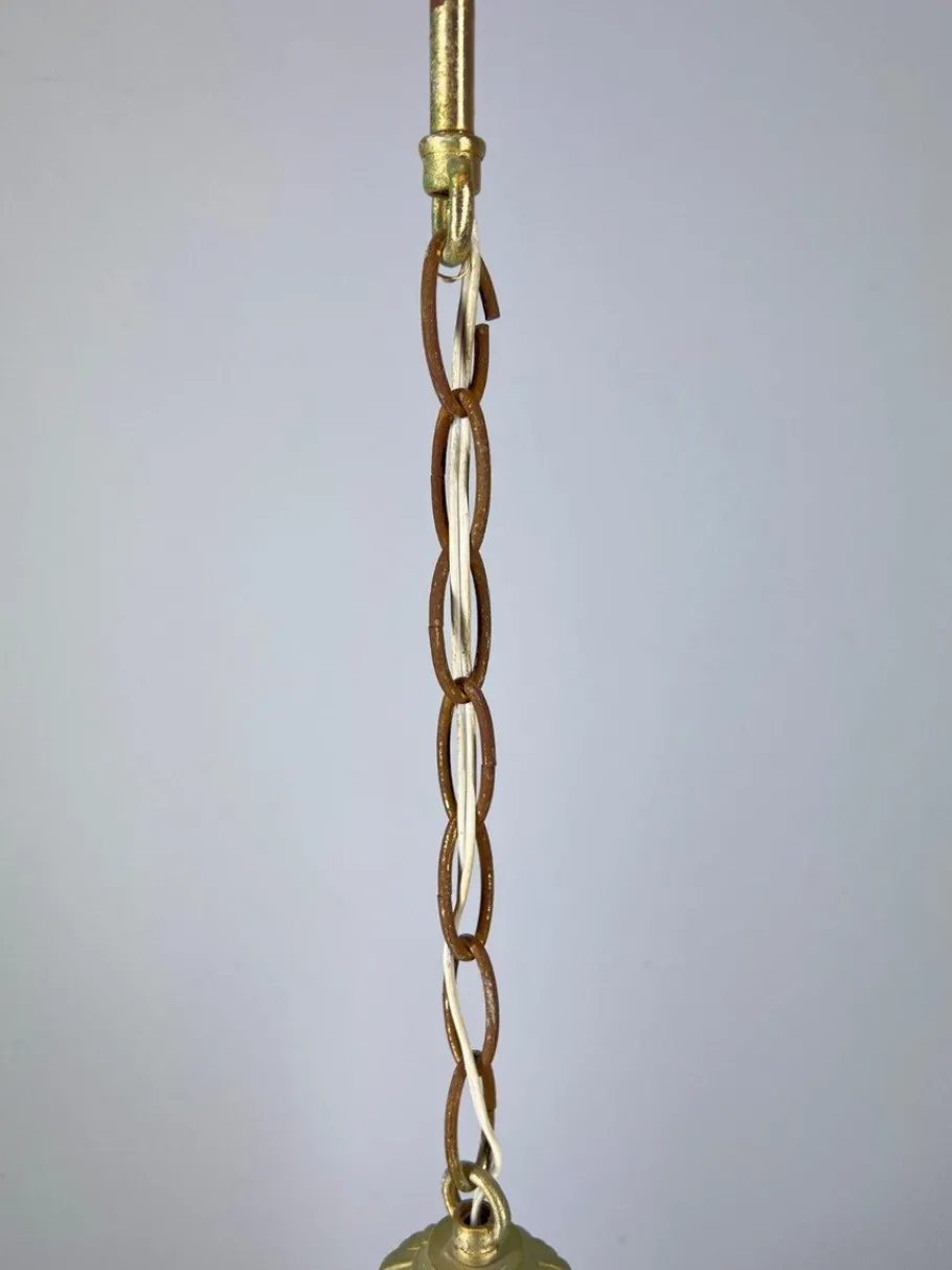 New Pamono Pendant in Brass and Pressed Crystal