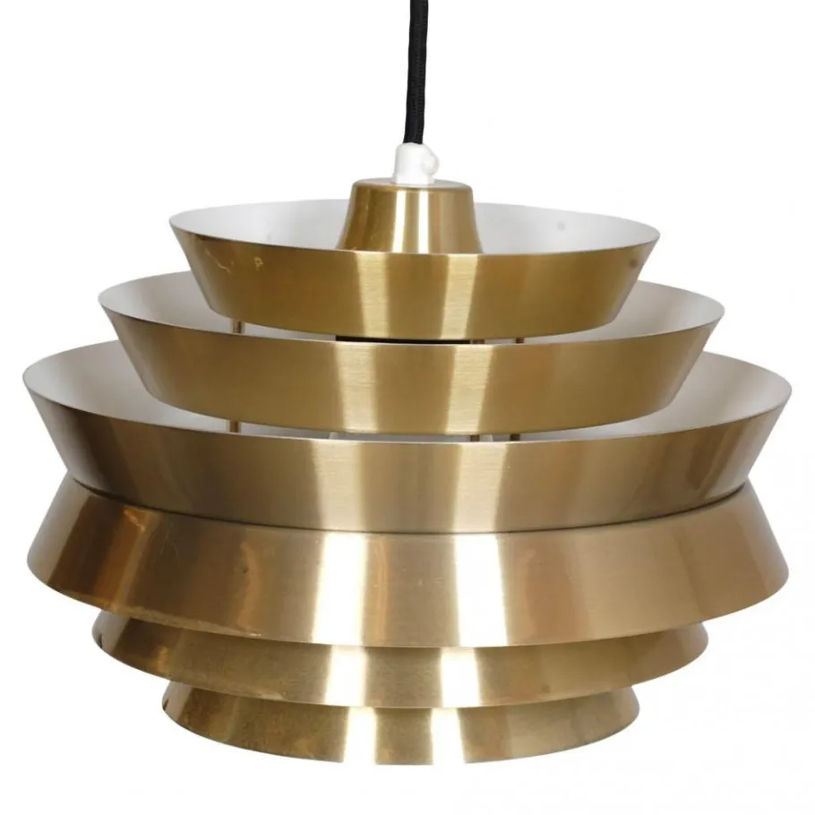 Sale Pamono Pendant Lamp in Brass Shade & White Lacquered Aluminium by Carl Thore