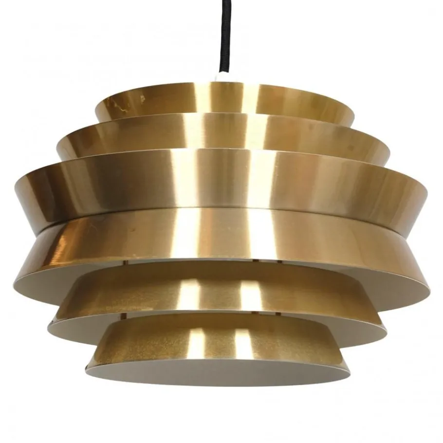 Sale Pamono Pendant Lamp in Brass Shade & White Lacquered Aluminium by Carl Thore