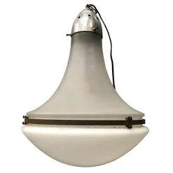 New Pamono Pendant Lamp with White and Matted Glass Shade by Peter Behrens, 1910