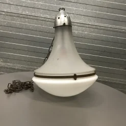 New Pamono Pendant Lamp with White and Matted Glass Shade by Peter Behrens, 1910