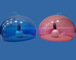 Hot Pamono Pendant Lamps Model Fl/Y in Blue and Pink from Kartell, Italy, 1990s, Set of 2