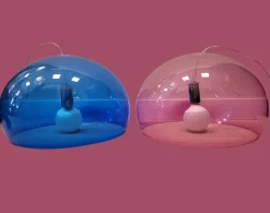 Hot Pamono Pendant Lamps Model Fl/Y in Blue and Pink from Kartell, Italy, 1990s, Set of 2
