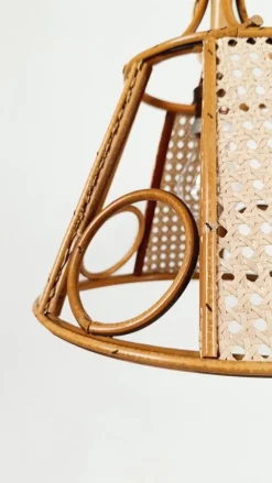 Hot Pamono Pendant Lights in Cane and Woven Wicker Cane, Italy, 1970s, Set of 2