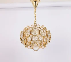 Best Pamono Petite Gilt Brass Chandelier from Palwa, Germany, 1970s