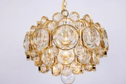 Best Pamono Petite Gilt Brass Chandelier from Palwa, Germany, 1970s