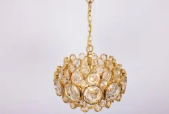 Best Pamono Petite Gilt Brass Chandelier from Palwa, Germany, 1970s