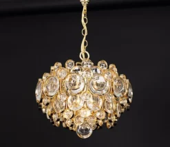 Best Pamono Petite Gilt Brass Chandelier from Palwa, Germany, 1970s