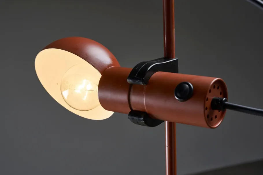 Hot Pamono Petrol Red Floor Lamp attributed to Raul Barbieri & Giorgio Maranelli for Tronconi, 1970s