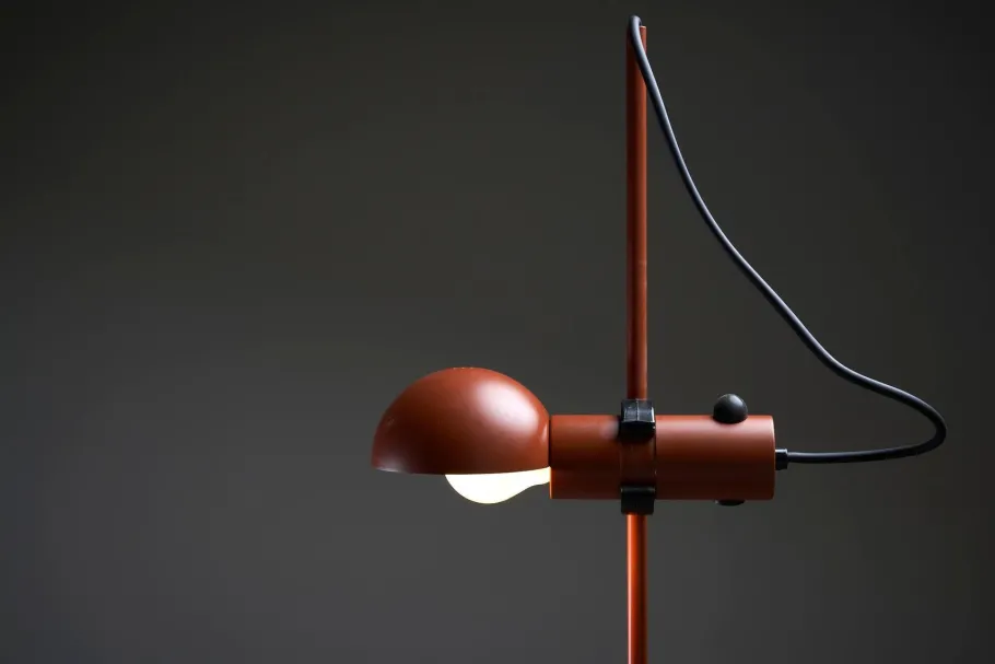 Hot Pamono Petrol Red Floor Lamp attributed to Raul Barbieri & Giorgio Maranelli for Tronconi, 1970s