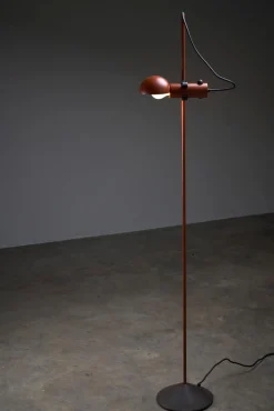 Hot Pamono Petrol Red Floor Lamp attributed to Raul Barbieri & Giorgio Maranelli for Tronconi, 1970s