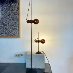 Hot Pamono Petrol Red Floor Lamp attributed to Raul Barbieri & Giorgio Maranelli for Tronconi, 1970s