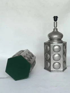 Hot Pamono Pewter Table Lamps by Paco Muñoz for Pedraza Segovia, 1960s, Set of 2