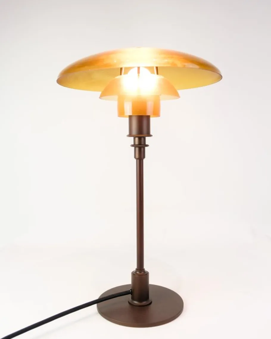 New Pamono PH 3 2 Table Lamp with Amber Shades by Poul Henningsen for Louis Poulsen, 1930s