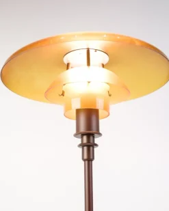 New Pamono PH 3 2 Table Lamp with Amber Shades by Poul Henningsen for Louis Poulsen, 1930s