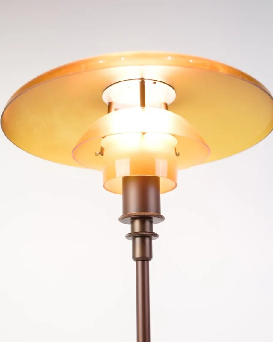 New Pamono PH 3 2 Table Lamp with Amber Shades by Poul Henningsen for Louis Poulsen, 1930s