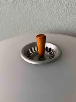 Clearance Pamono Phase Eclipse S Dimmable Floor Lamp in Chrome & Wood by Luis Pérez De La Oliva for Fase, 1966