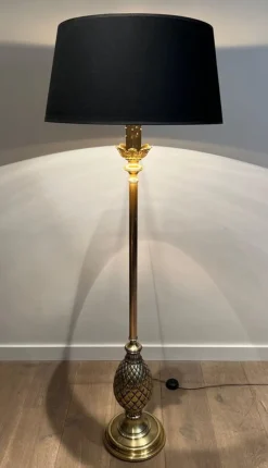 Sale Pamono Pineapple Floor Lamp in Brass