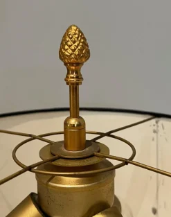 Clearance Pamono Pineapple Lamp in Gilded Metal and Black Lacquer in the style of Maison Charles