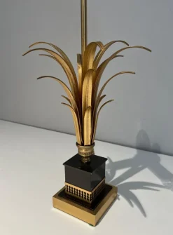 Clearance Pamono Pineapple Lamp in Gilded Metal and Black Lacquer in the style of Maison Charles