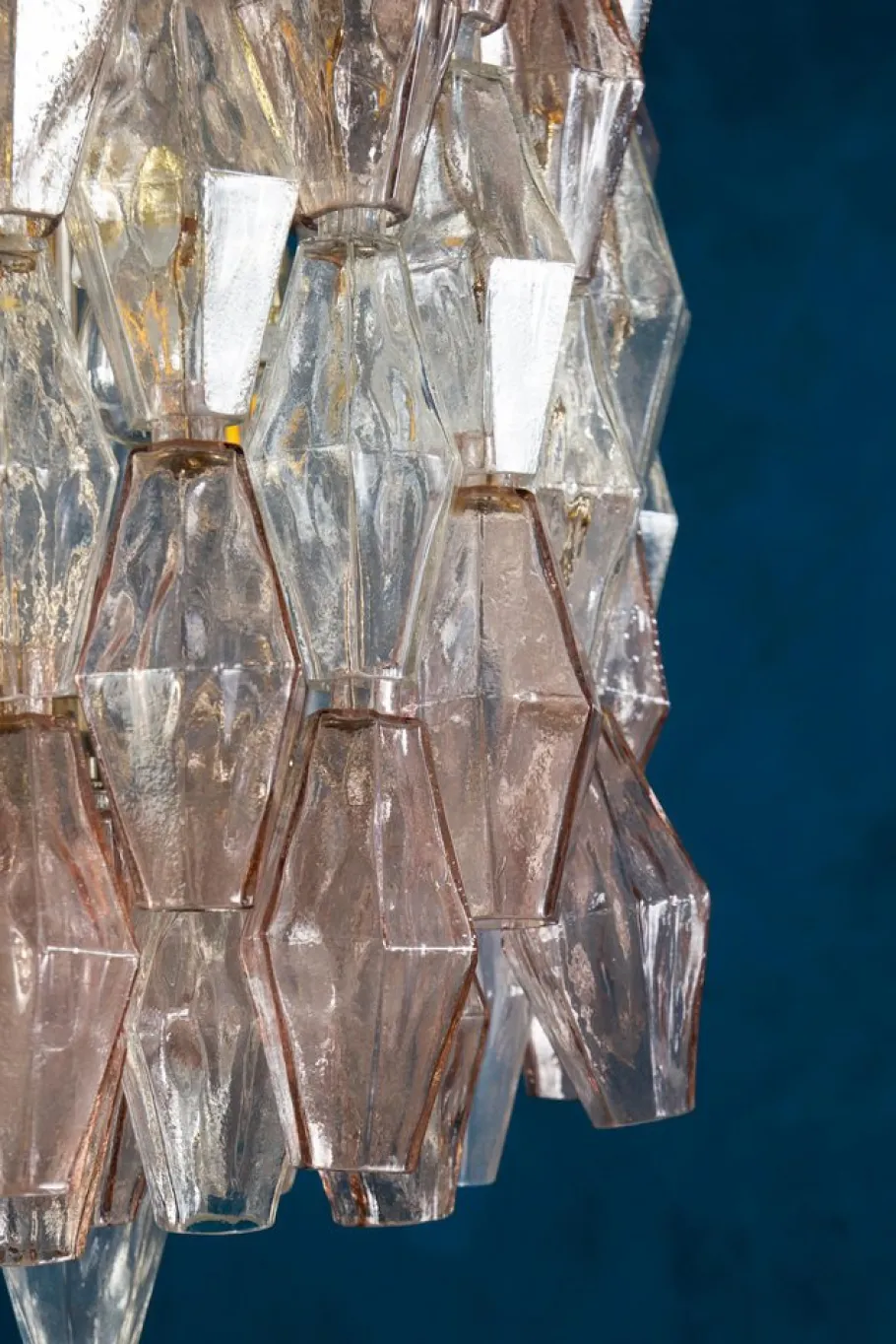 Sale Pamono Pink & Ice Poliedri Chandelier attributed to Carlo Scarpa from Venini, 1955