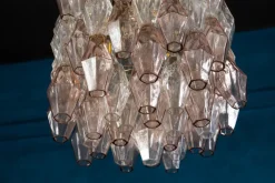 Sale Pamono Pink & Ice Poliedri Chandelier attributed to Carlo Scarpa from Venini, 1955