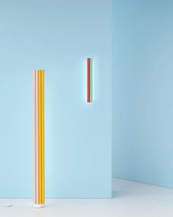 Best Pamono Pink and Yellow Parallel Tubes Floor Light by Atelier Areti
