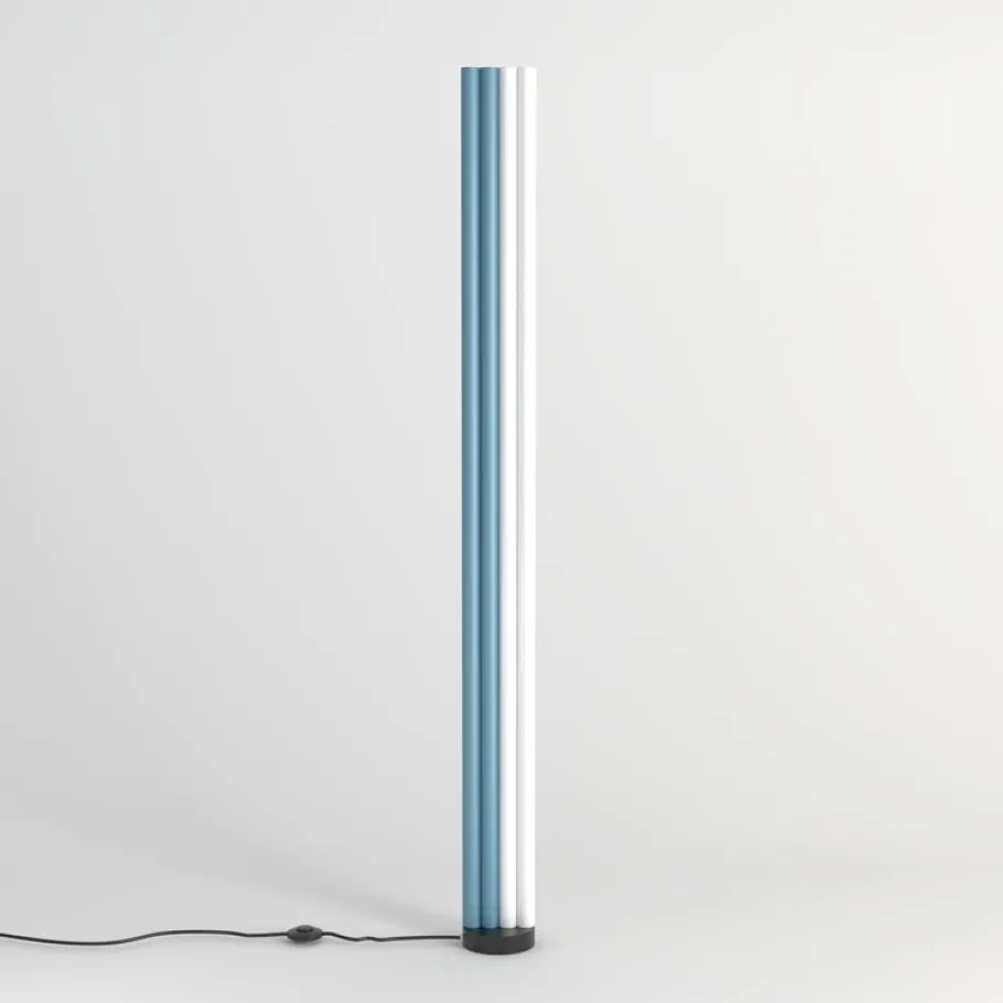 Best Pamono Pink and Yellow Parallel Tubes Floor Light by Atelier Areti