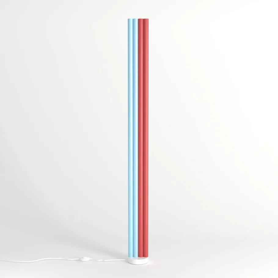 Best Pamono Pink and Yellow Parallel Tubes Floor Light by Atelier Areti