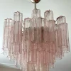 Best Pamono Pink Murano Chandelier with Tubular Prisms, 2010s