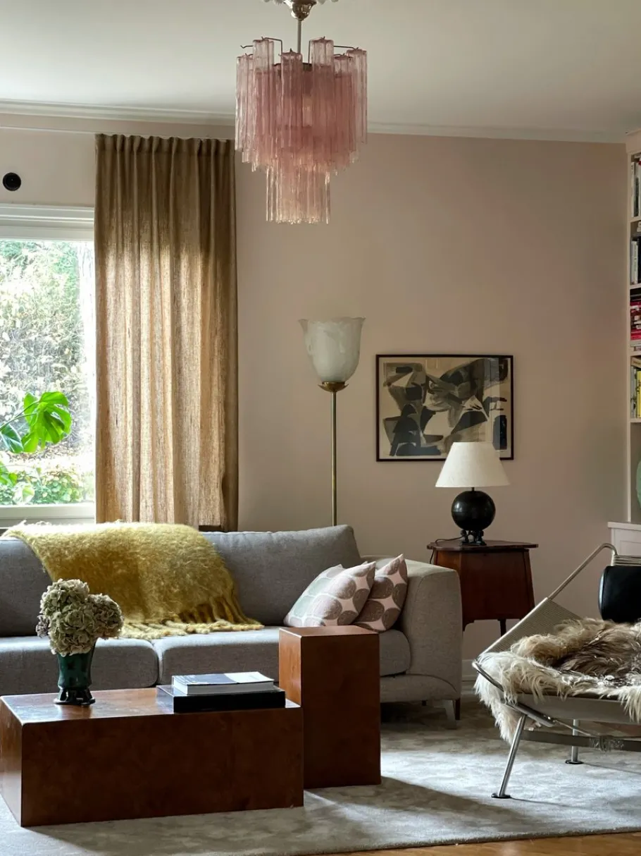 Clearance Pamono Pink Murano Glass Chandelier