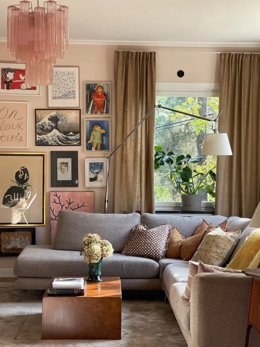 Clearance Pamono Pink Murano Glass Chandelier