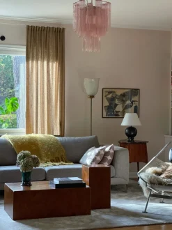 Clearance Pamono Pink Murano Glass Chandelier