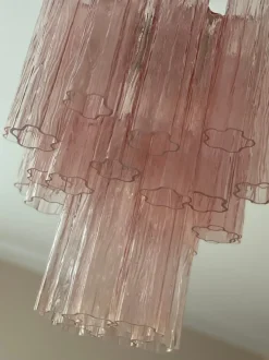 Clearance Pamono Pink Murano Glass Chandelier