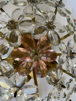 Best Pamono Pink Murano Glass Floral Flush Mount, 1970s