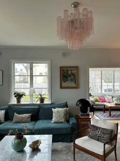 Best Pamono Pink Murano Glass Tronchi Chandeliers, Set of 2