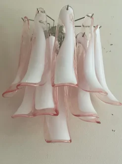 Best Pamono Pink Murano Glass Wall Lamps, Set of 2