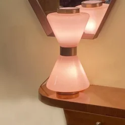 Clearance Pamono Pink Murano Hourglass Table Lamp, 1960s