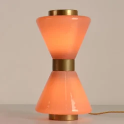 Clearance Pamono Pink Murano Hourglass Table Lamp, 1960s
