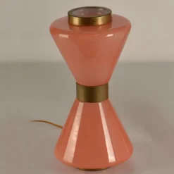 Clearance Pamono Pink Murano Hourglass Table Lamp, 1960s