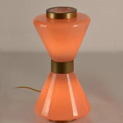 Clearance Pamono Pink Murano Hourglass Table Lamp, 1960s