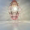 New Pamono Pink Raspberry Pendant Lamp in Cage Murano Glass from Seguso, 1950s